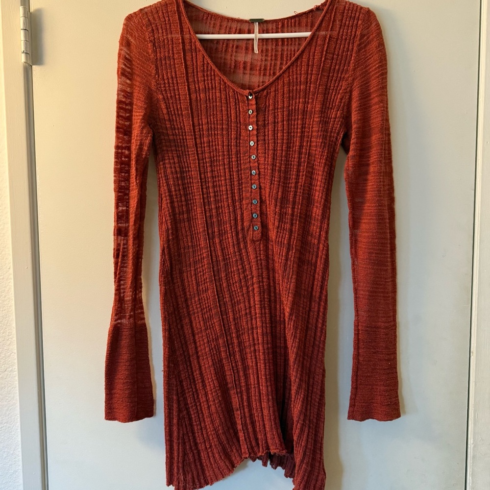 Free People‎ Terracotta Long Sleeve Tunic Dress